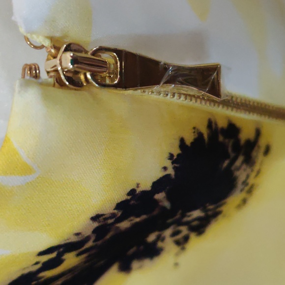 Kate Spade Yellow Black Silk Organza Dress Size 6 - Picture 8 of 12